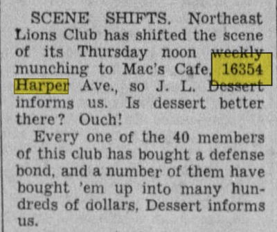 I-Rock Night Club (Macs Cafe, Harry Moores) - March 1942 Article (newer photo)